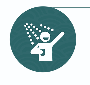 Clean before you swim icon image of someone showering